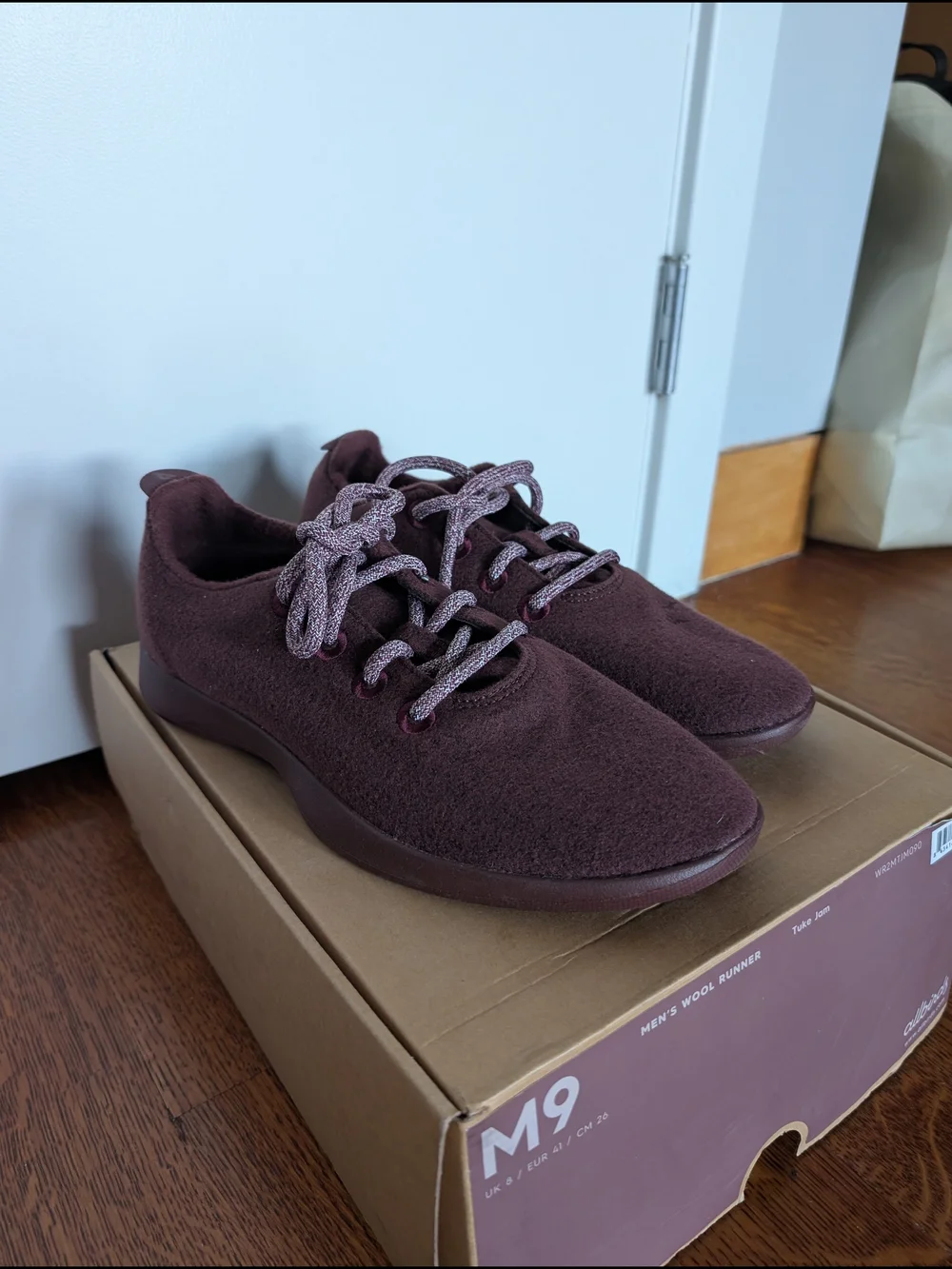 Allbirds Men's Wool Sneakers in Maroon New In Box Mens Size 9